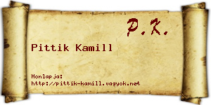 Pittik Kamill névjegykártya